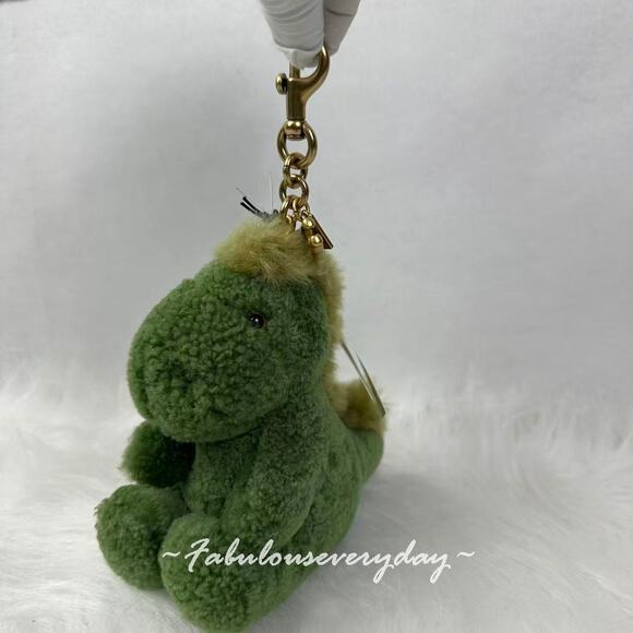 Coach Little Rexy Bag Charm in Shearling/Brass/Multi CCR22 NWT - Picture 3 of 7